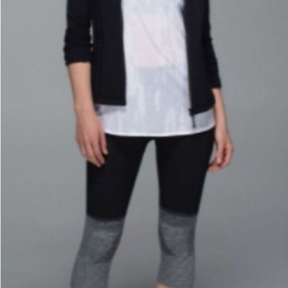 Lululemon Seamlessly Street Crop Hombre Black Grey Size Small - Picture 3 of 9